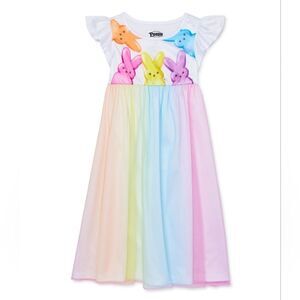 Nwt Peeps Girls Ruffle Sleeve Easter Sleep Nightgown
